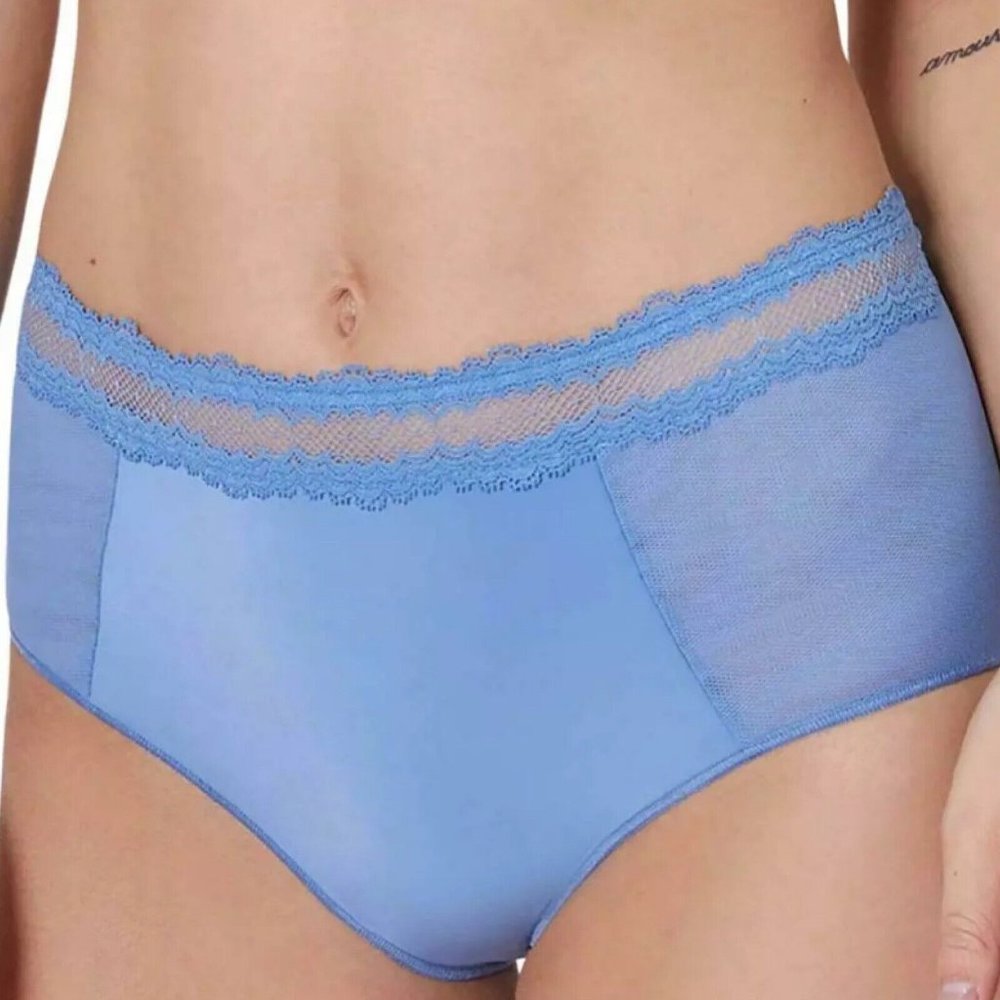 Simone Perele High Waisted Panties XXL 6 Blue Retro Brief Confiance High Rise